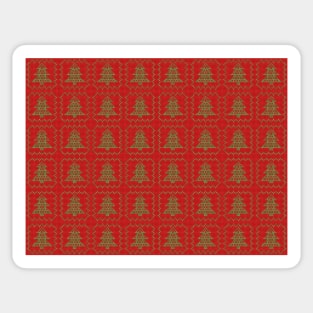 Cozy Christmas ugly sweater red checkered pattern Sticker